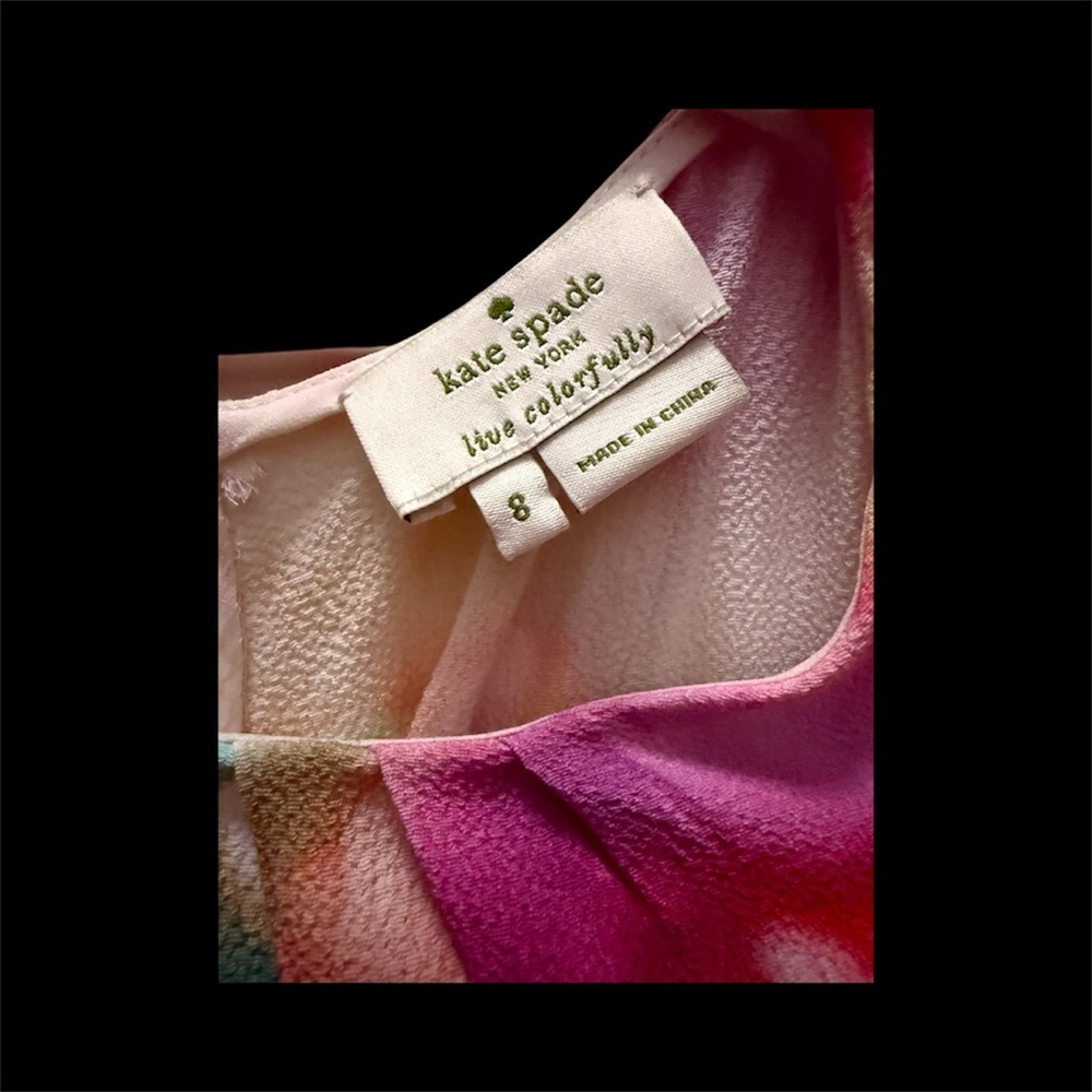 Kate Spade Vibrant Floral Blouse - Pink, Red, Green - Picture 4 of 4